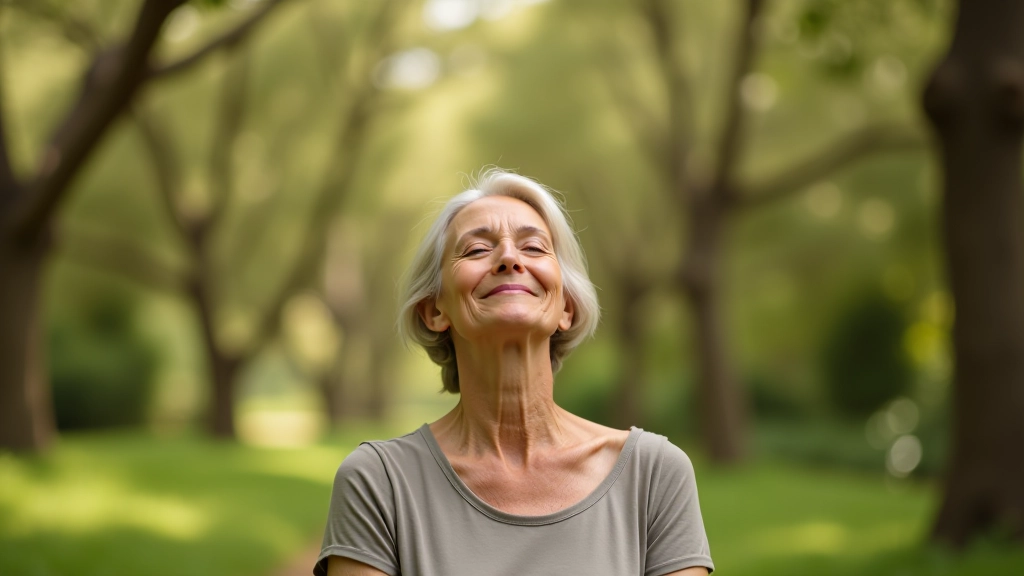 Persona relajándose en la naturaleza del parque